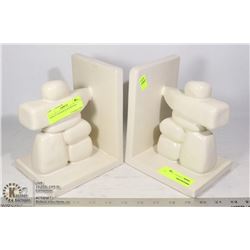 PAIR OF INUKSHUK BOOKENDS