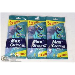 BAG OF MAX GREEN RAZORS 3X