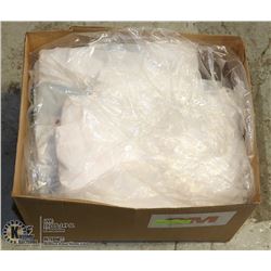 OPEN BOX OF DISPOSABLE COVERALLS.CANADIAN