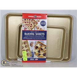 NORDIC WARE 3PC BAKING SHEET SET ALUMINUM
