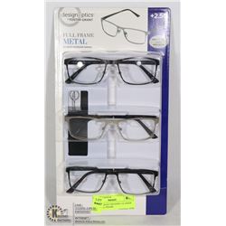FOSTER GRANT READING GLASSES +2.50 FULL FRAME