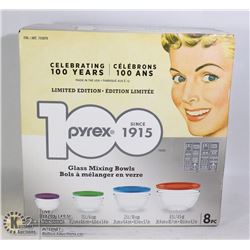 NEW SEALED PYREX 8 PC GLASS MIXING BOWLS SET