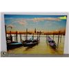 Image 1 : VENETIAN SEASIDE GONDOLAS STRETCHED CANVAS PICTURE