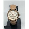 Image 6 : NEW FOSSIL ROSE GOLD TAN LEATHER CHRONO WATCH
