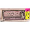 Image 1 : 1954 HIGH GRADE MODIFIED $10 BANKNOTE V/T PREFIX