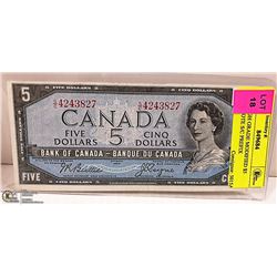 1954 HIGH GRADE MODIFIED $5 BANKNOTE S/C PREFIX