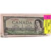 Image 1 : 1954 DEVILS FACE CANADA $1 BANKNOTE H/A PREFIX