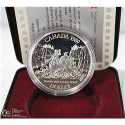 1989 CANADA SILVER DOLLAR WITH CASE AND COA