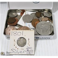 VINTAGE COIN COLLECTION IN PLAYERS TOBACCO TIN