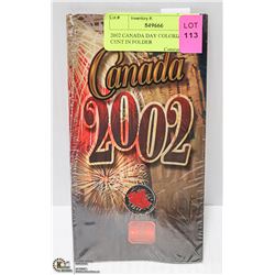 2002 CANADA DAY COLORIZED 25 CENT IN FOLDER