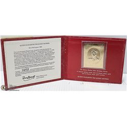 23K GOLD POSTAGE STAMP OF QUEEN MOTHER 1980