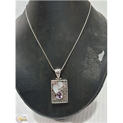 STERLING SILVER NECKLAGE & PENDANT WITH MOTHER