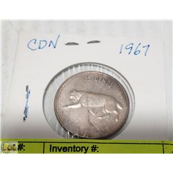 1967 CANADA SILVER 25 CENT COIN