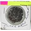 Image 1 : TROY  OZ .999 SILVER MAPLE LEAF COIN