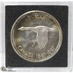 1967 CENTENNIAL GOOSE SILVER DOLLAR COIN