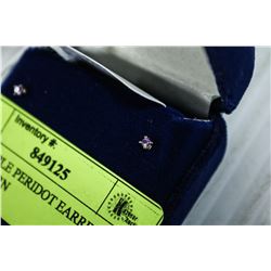 VTG PURPLE PERIDOT EARRINGS NEVER WORN