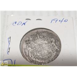 1940 CANADA SILVER 50 CENT COIN