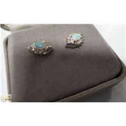 .925 STERLING SILVER & OPAL WITH DIAMONDS
