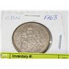 Image 1 : 1963 CANADA SILVER 50 CENT COIN