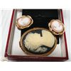 Image 1 : VINTAGE CAMEO EARRINGS & CAMEO SCARF CLIP