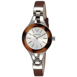 NEW LADIES EMPORIO ARMANI WATCH W/ LEATHER STRAP