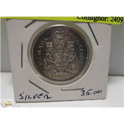 1965 CANADIAN SILVER 50 CENT PIECE
