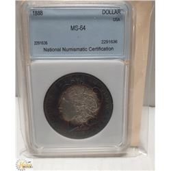 1888 MS64 90% SILVER MORGAN DOLLAR