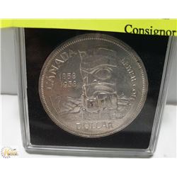 1958 SILVER DOLLAR, BRITISH COLUMBIA COMMEMORATIVE