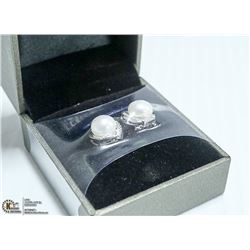PAIR OF NEW STERLING SILVER & FRESHWATER PEARL