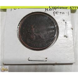 1852 QUEBEC UN SOV HALF PENNY