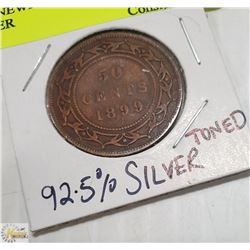 1899 NEWFOUNDLAND 50 CENT COIN SILVER