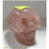 Image 1 : CARVED ROSE QUARTZ STONE SKULL HEAD