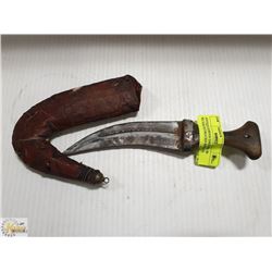 ANTIQUE KIRPAN DAGGER /W SILVER DECORATED SHEATH