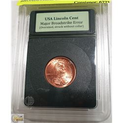 USA LINCOLN CENT MAJOR BROADSTRIKE ERROR
