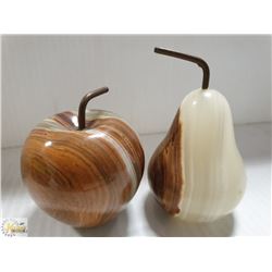 CARVED STONE PETRIFIED WOOD & AGATE