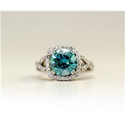 29) PLATINUM FANCY COLOURED BLUE DIAMOND RING