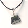 Image 2 : 24) 14KT WHITE GOLD TOURMALINE AND DIAMOND PENDANT