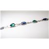 Image 2 : 7) 14 KARAT WHITE GOLD SAPPHIRE AND EMERALD