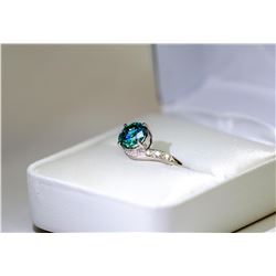 38) PLATINUM FANCY MOISSANITE & DIAMOND RING