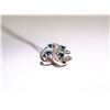 Image 1 : 9) 18 K WHITE GOLD  BLUE DIAMOND PENDANT W/CHAIN
