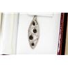 Image 1 : 47) 14 K WHITE GOLD BLACK DIAMOND PENDANT & CHAIN