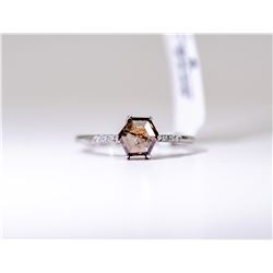 42) PLATINUM FANCY CUT AND COLOURED DIAMOND RING