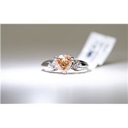 45) PLATINUM FANCY COLOURED BROWN DIAMOND RING