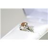 Image 2 : 45) PLATINUM FANCY COLOURED BROWN DIAMOND RING
