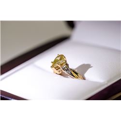 19) 10K YELLOW AND WHITE GOLD DIAMOND RING