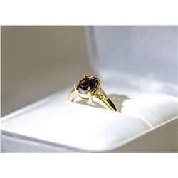 37) 10 KARAT YELLOW GOLD  DIAMOND RING