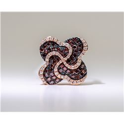 16) 14 KARAT ROSE GOLD  DIAMOND SET RING