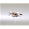 Image 2 : 24) PLATINUM  BROWN DIAMOND RING