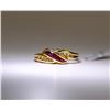 Image 1 : 35) 14 KARAT YELLOW GOLD RUBY AND DIAMOND RING