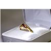 Image 2 : 35) 14 KARAT YELLOW GOLD RUBY AND DIAMOND RING
